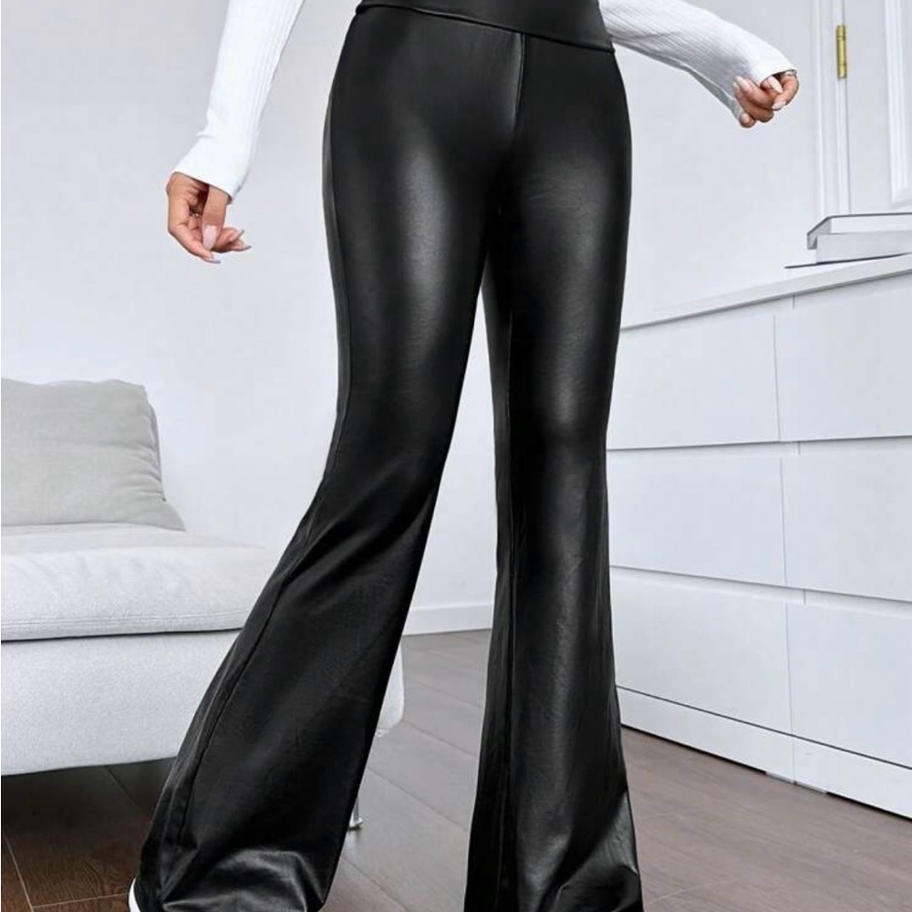 Black High-Waisted Flare Pants